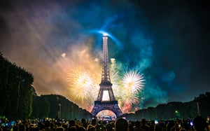 Bastille Day - fireworks over the Eiffel Tower
