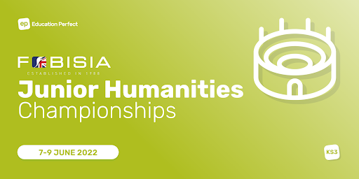 FOBISIA Junior Humanities Championships 2022 Graphic