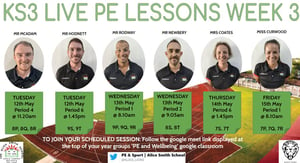 PE lessons wk3 schedule