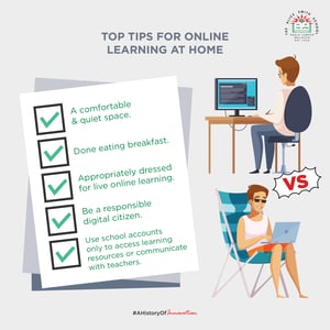 KLASS poster tips for online learning at home