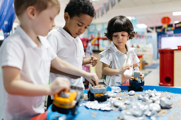 Three foundation stage students at International School in Kuala Lumpur