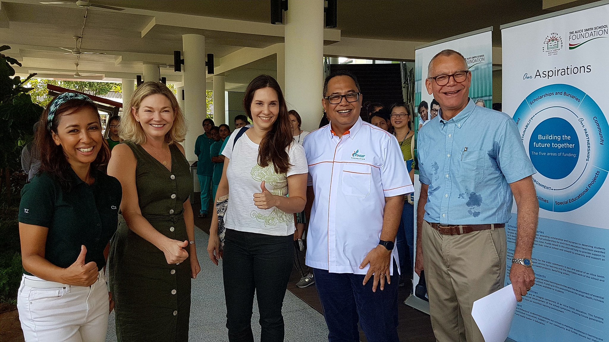 Tengku Zatasha at Eco Day with other speakers, Chair of Council and Head of School